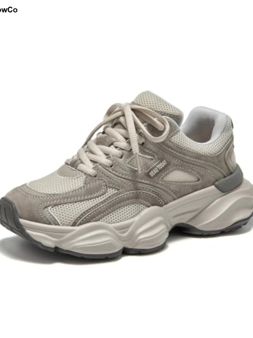 Womens Walking Shoes Pig Suede Mesh Wide Sneakers Lightweight Non-Slip